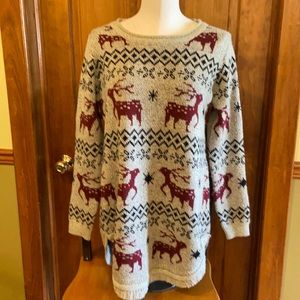 Shineflow Reindeer Tunic Sweater sz M